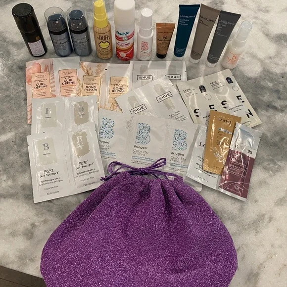 22-pc Hair Bundle & Sparkly Drawstring Pouch - Picture 1 of 9